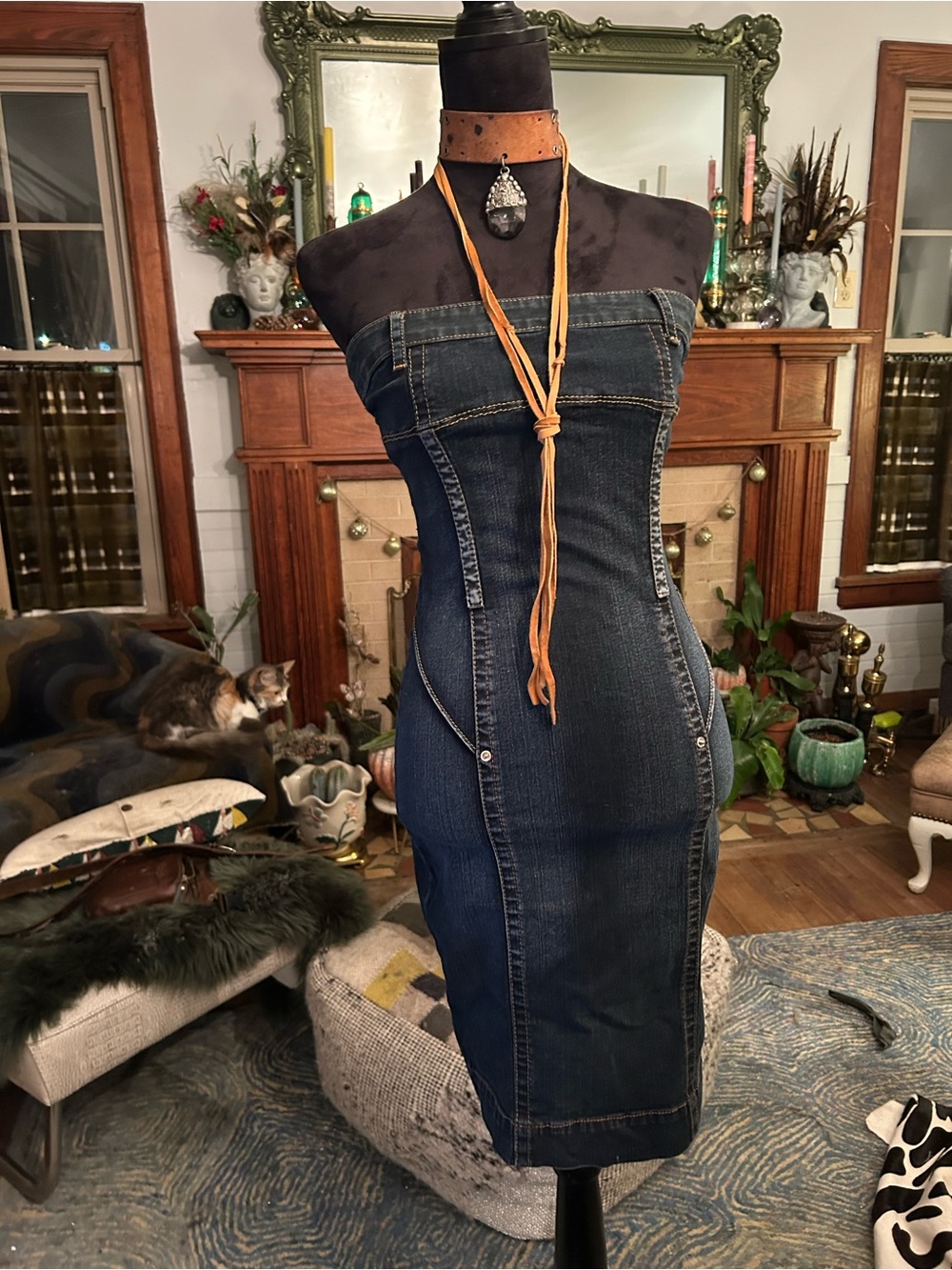 Strapless Baby Phat Dark Wash Denim Streetwear Dress SOLDDDDDD - Picture 16 of 16